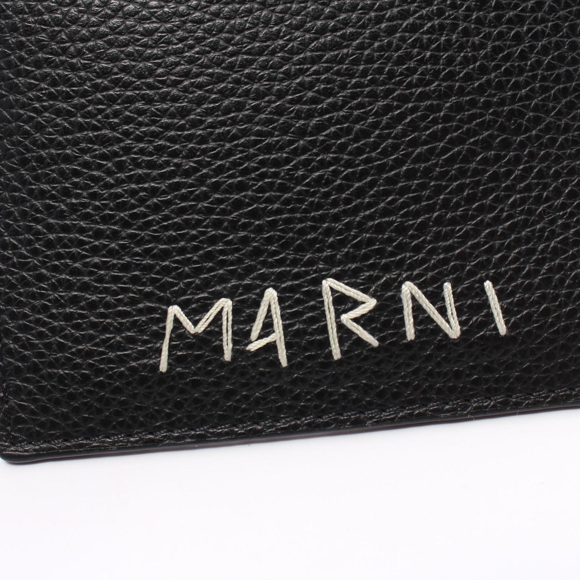 MARNI Business Card Holder/Card Case Leather Women's Black PFMO0082U1P653300N99