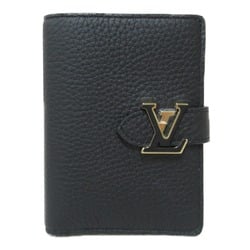 Louis Vuitton LOUIS VUITTON LV Vertical Wallet Compact Bi-fold Leather Taurillon Women's Black M81561