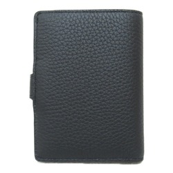 Louis Vuitton LOUIS VUITTON LV Vertical Wallet Compact Bi-fold Leather Taurillon Women's Black M81561