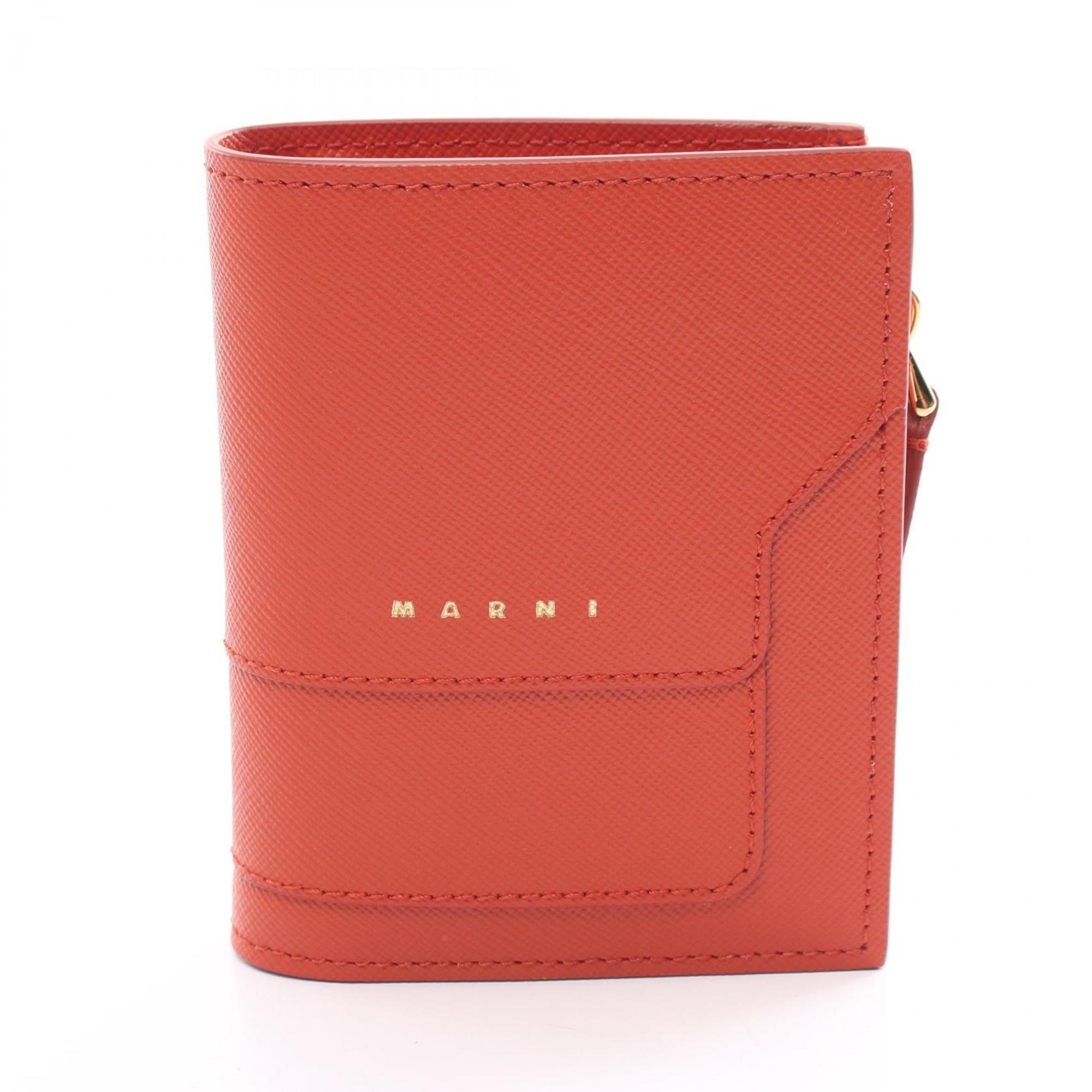 MARNI Bi-fold Wallet Leather Women's Red PFMO0054U0LV520Z683R