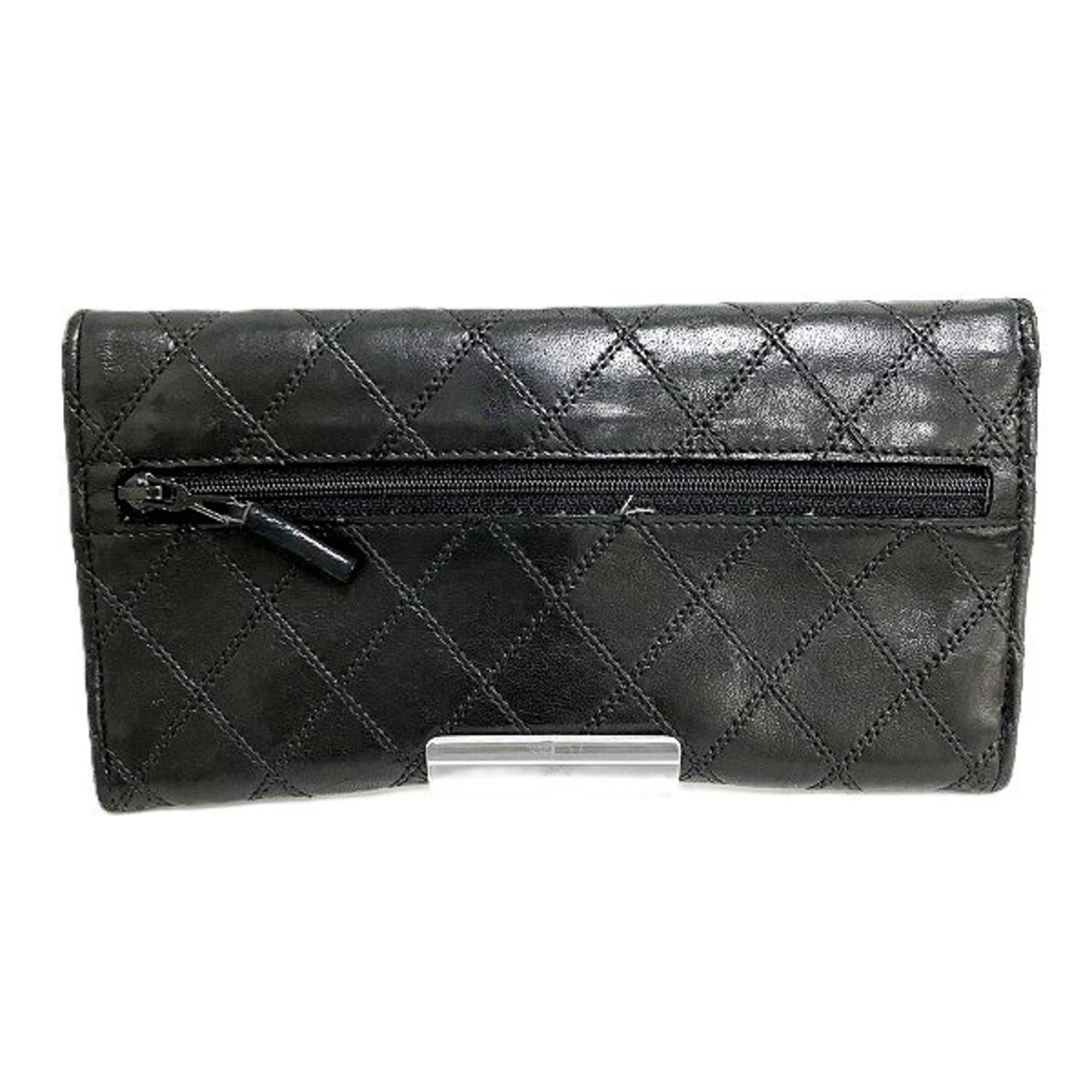 CHANEL Bicolor Black Coco Mark Long Wallet for Women