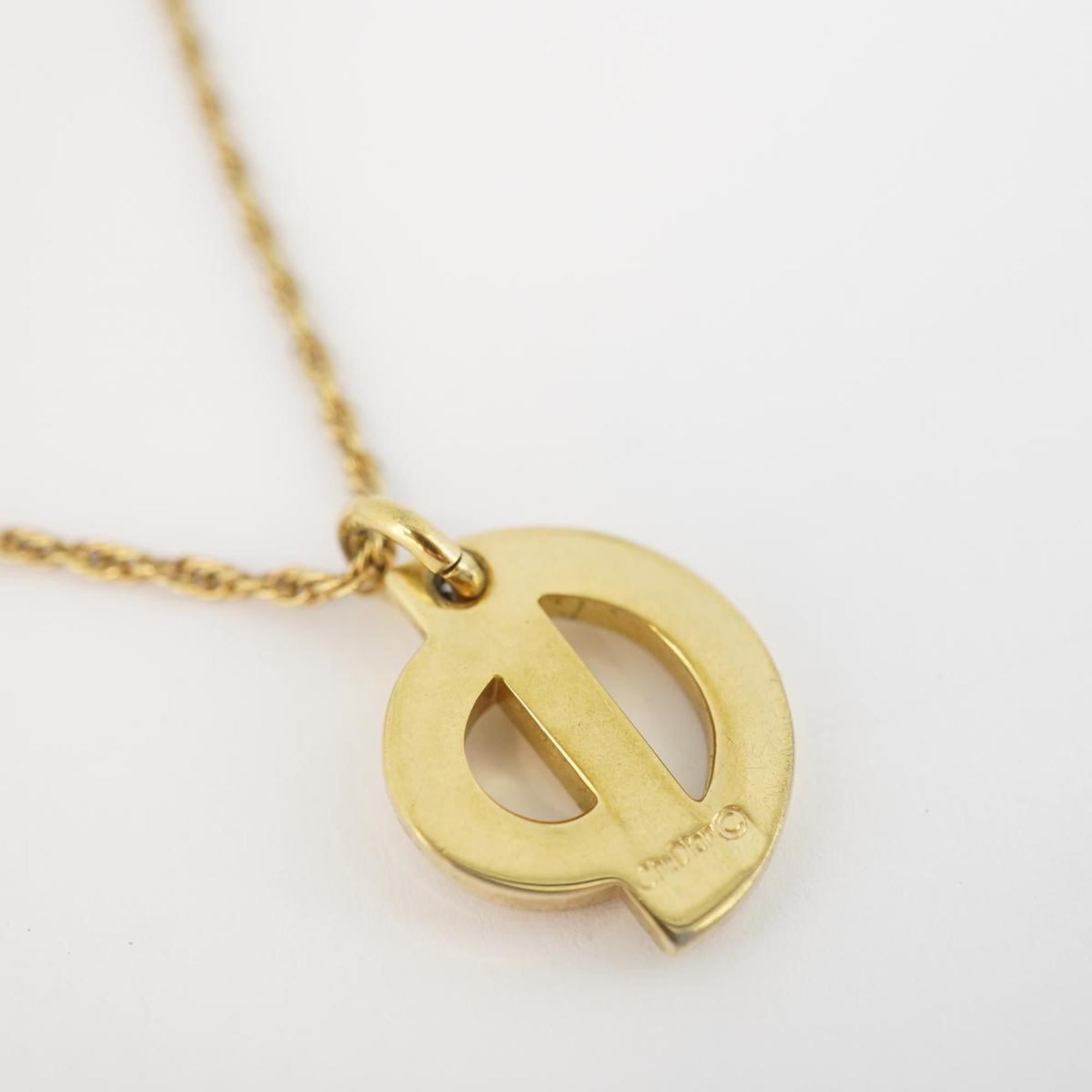 Christian Dior Necklace CD GP Plated Gold Women's