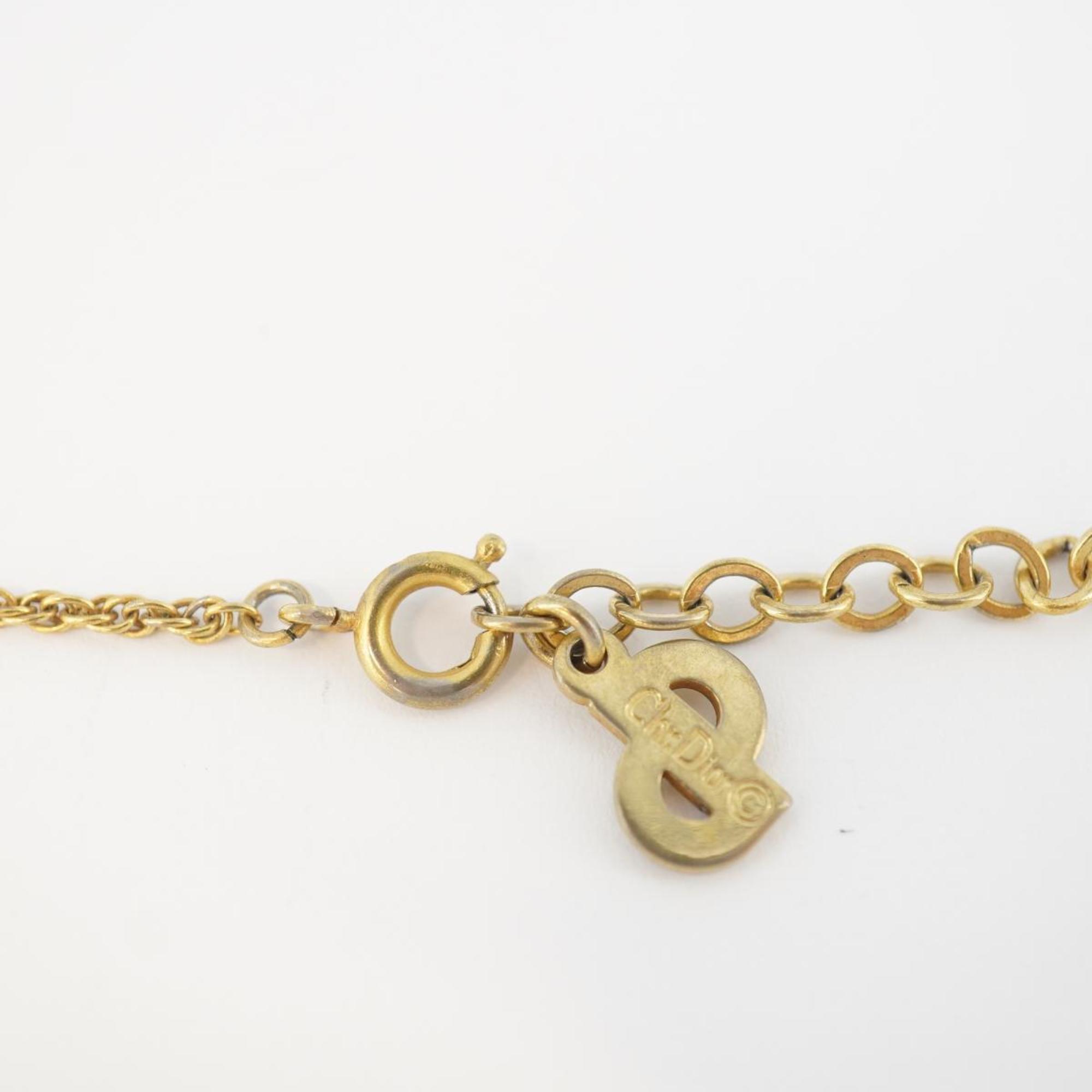 Christian Dior Necklace CD GP Plated Gold Women's