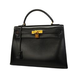 Hermes handbag Kelly 32 〇P engraved box calf black ladies