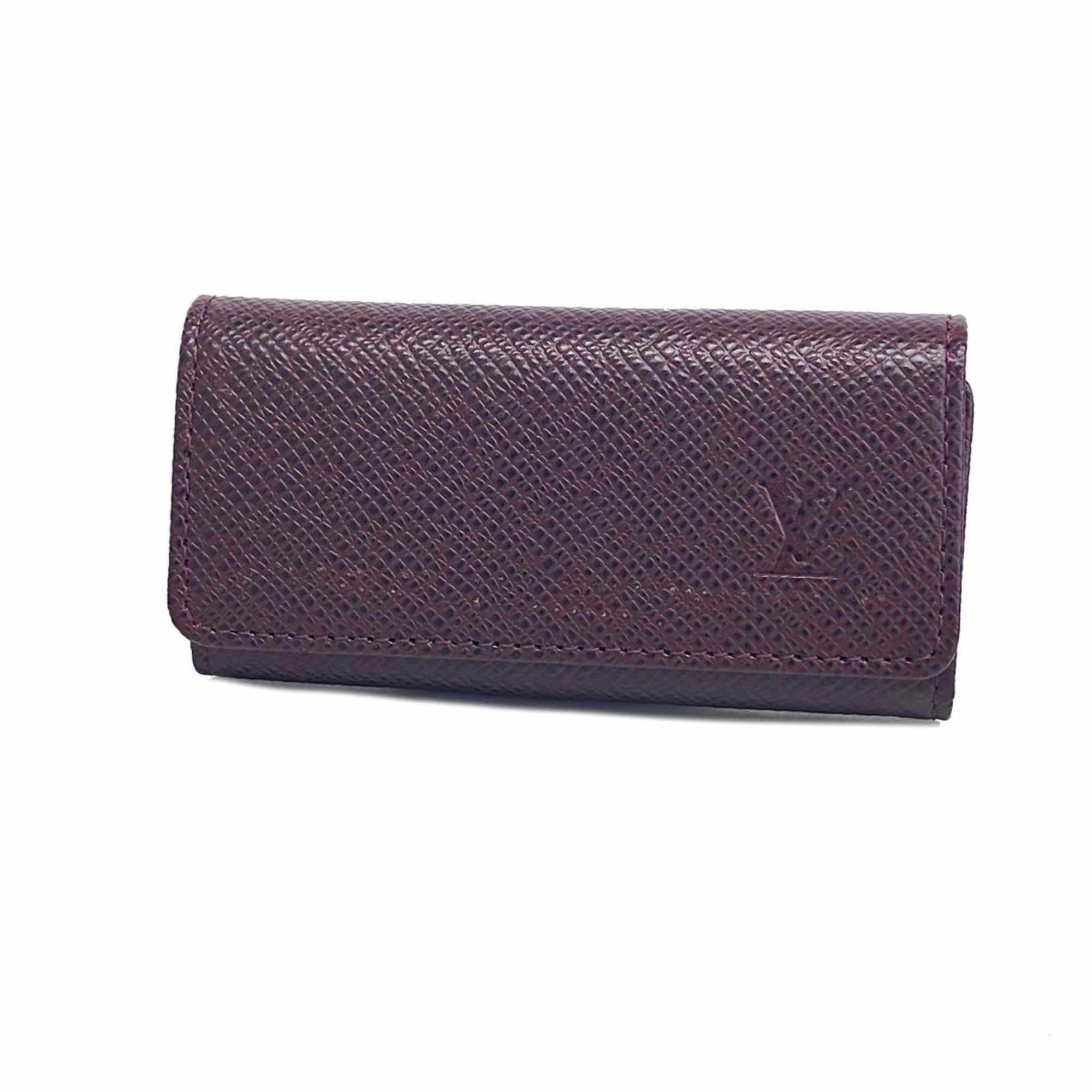 Louis Vuitton Key Case Taiga Multicle 4 M30526 Acajou Men's