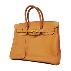 Hermes handbag Birkin 35 □D stamped Cushvel natural sable ladies