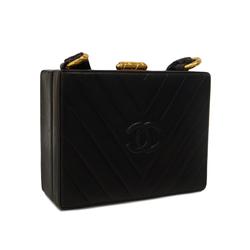 Chanel Shoulder Bag V Stitch Lambskin Black Women's