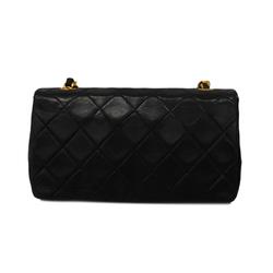 Chanel Shoulder Bag Matelasse Chain Lambskin Black Women's