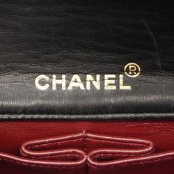 Chanel Shoulder Bag Matelasse Chain Lambskin Black Women's