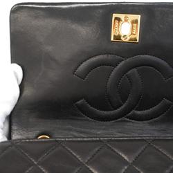 Chanel Shoulder Bag Matelasse Chain Lambskin Black Women's