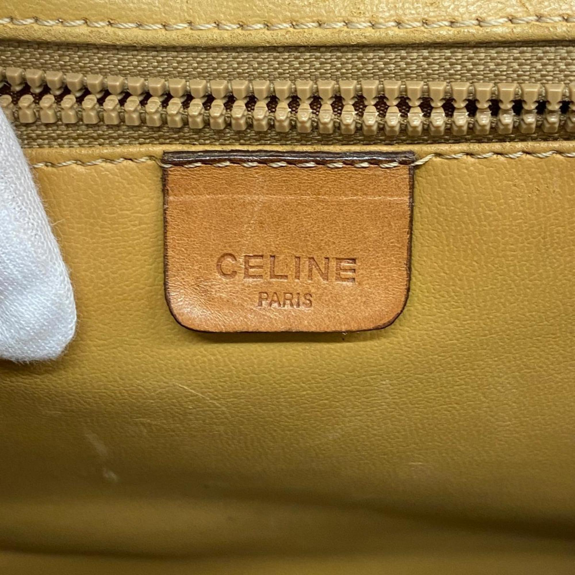 Celine Shoulder Bag Macadam Brown Women's