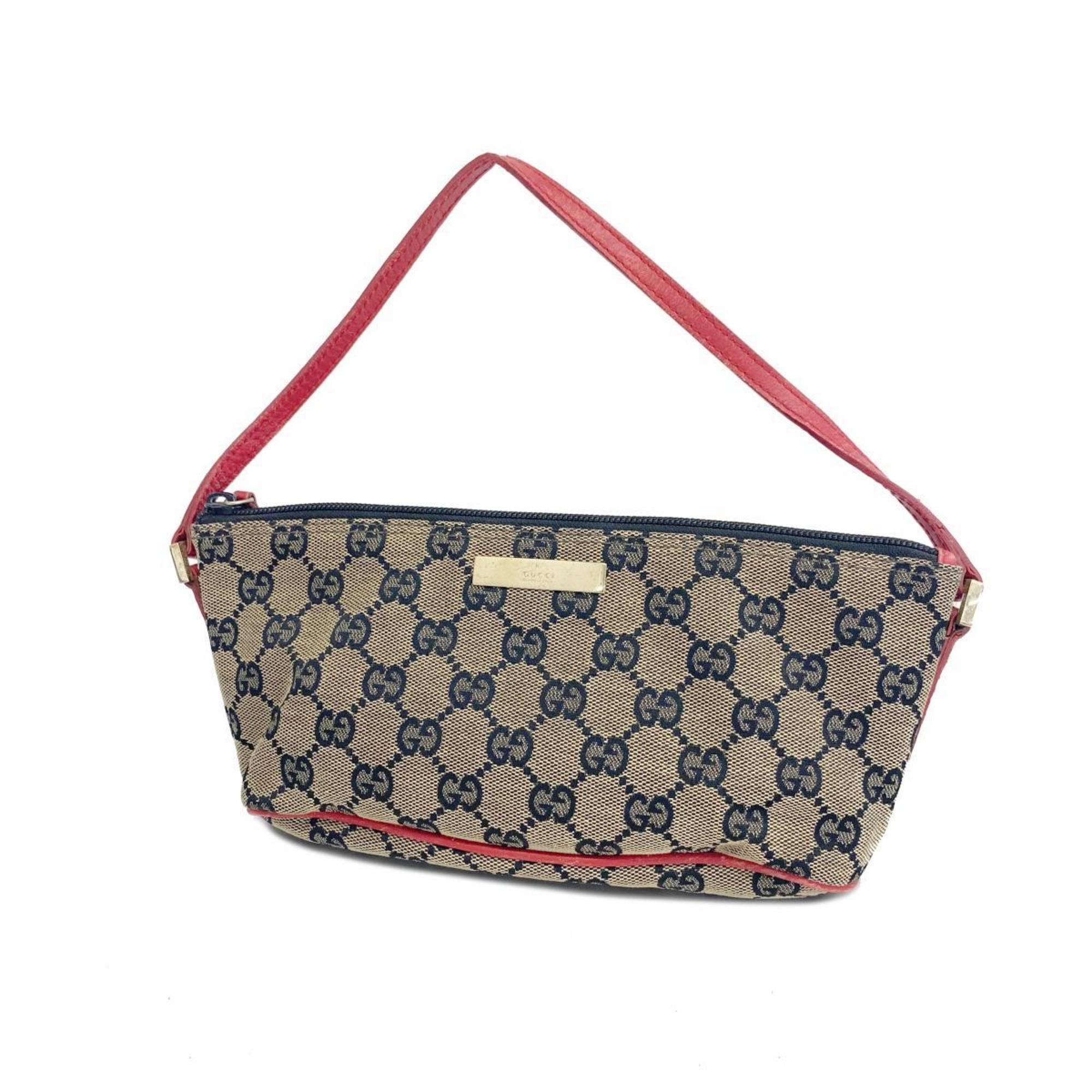 Gucci Pouch GG Canvas 039 1103 Black Beige Red Champagne Women's