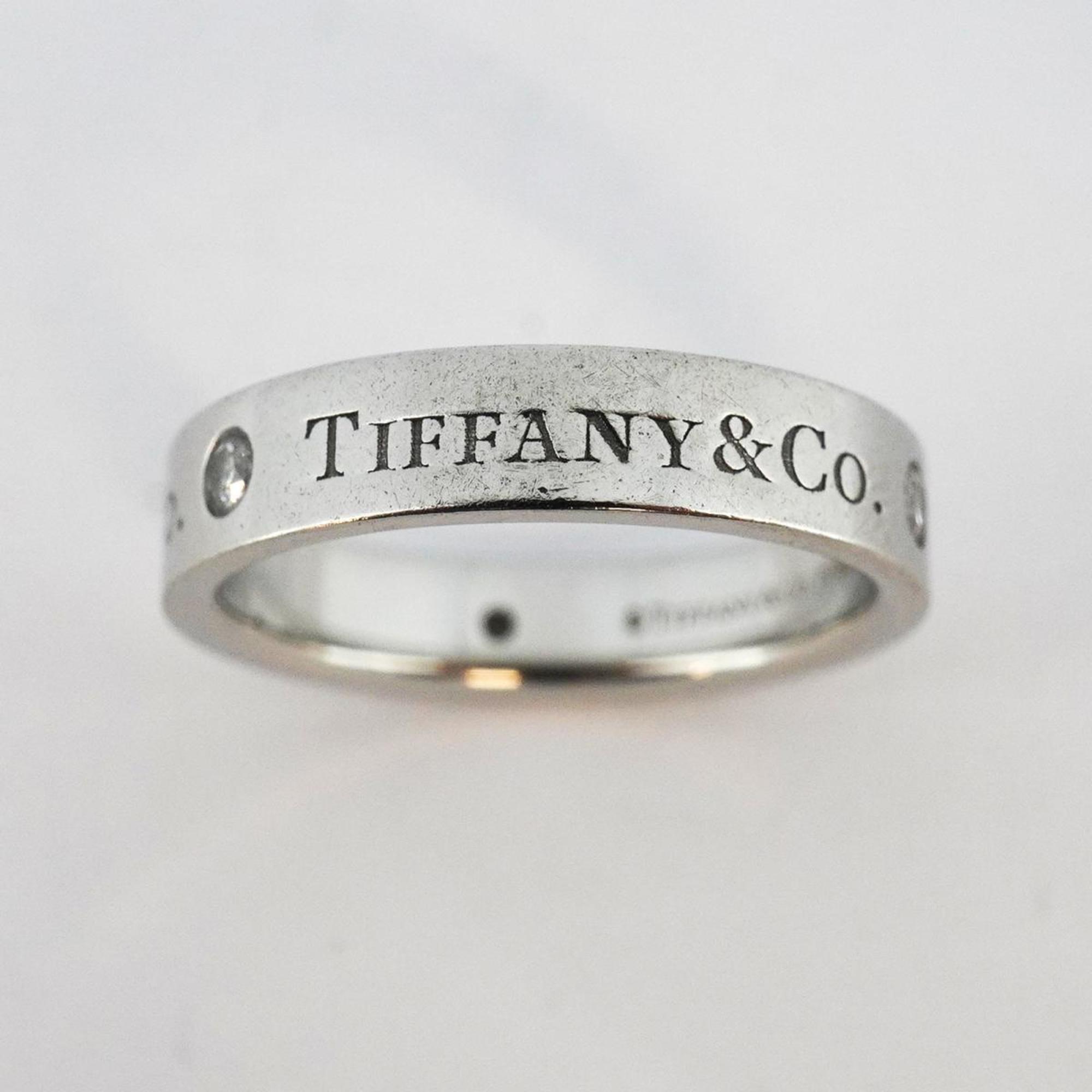 Tiffany ring flat band 3PD diamond Pt950 platinum ladies