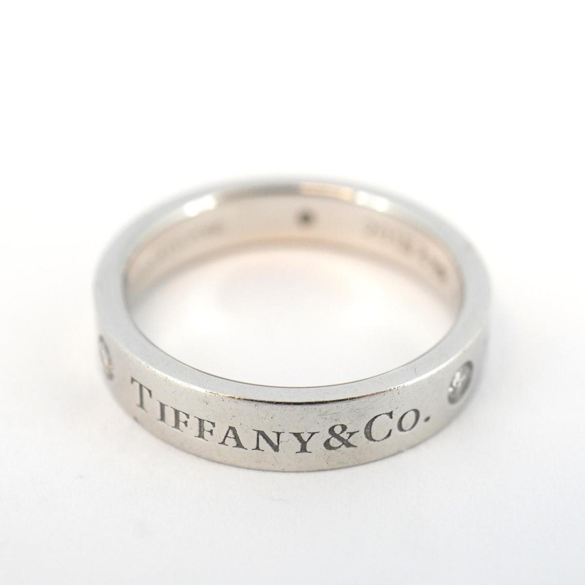 Tiffany ring flat band 3PD diamond Pt950 platinum ladies