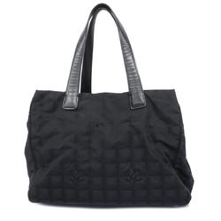 Chanel Tote Bag New Travel Nylon Black Champagne Women's