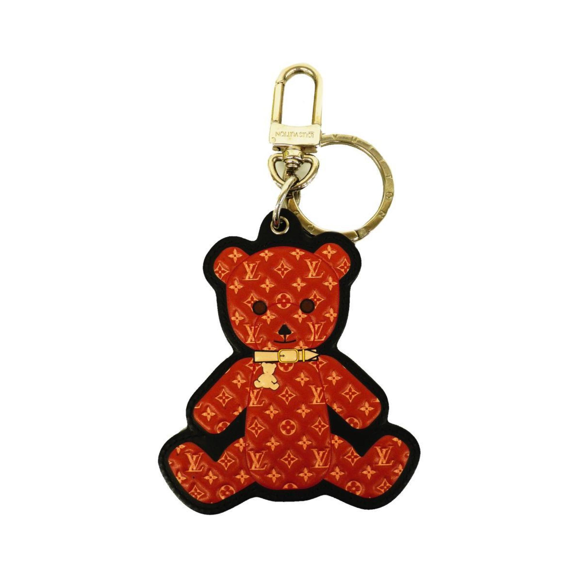 Louis Vuitton Keychain Monogram Portocle Teddy Bear M00342 Brown Silver Ladies