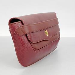 Cartier Clutch Bag Must Leather Bordeaux Women's