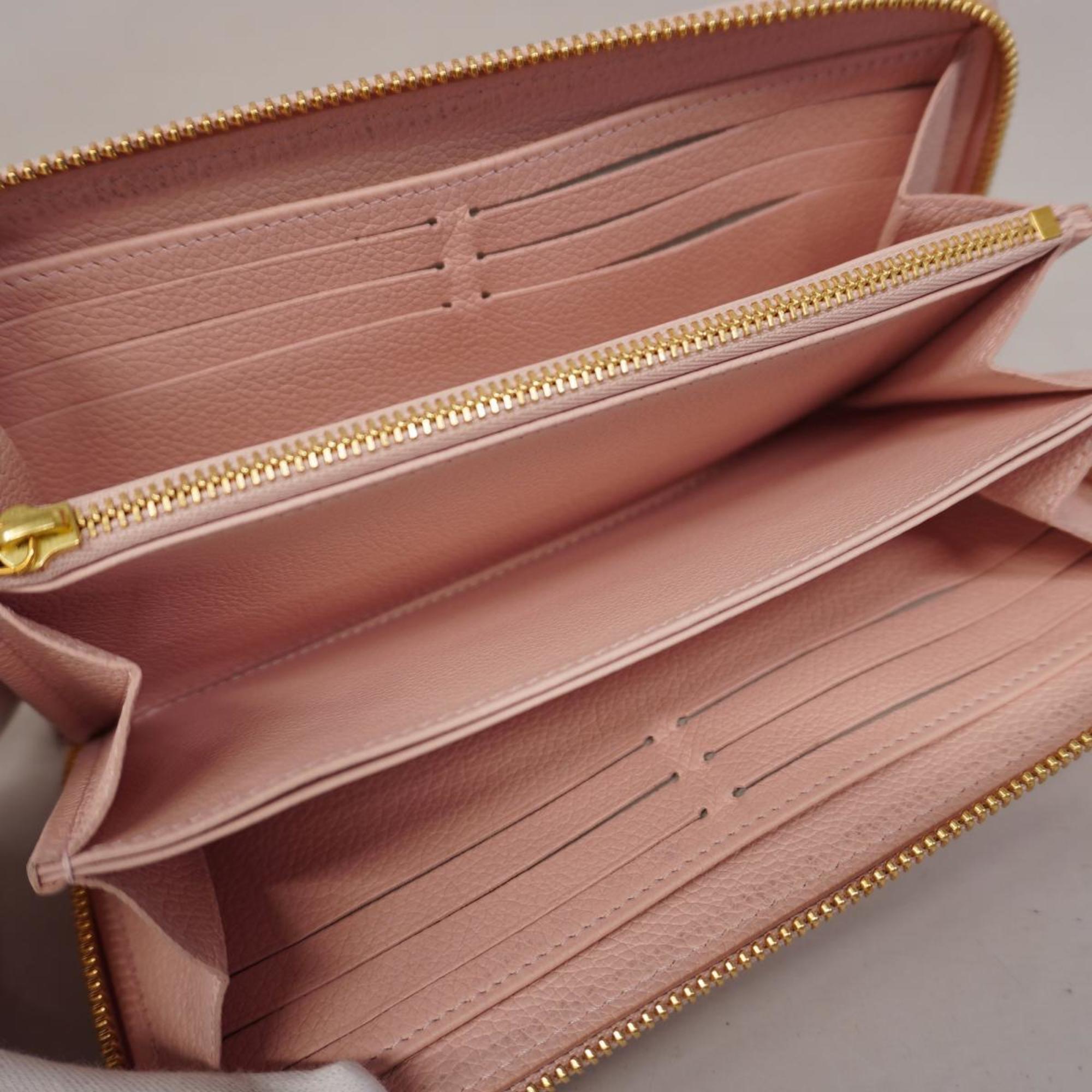 Louis Vuitton Long Wallet Monogram Empreinte Zippy M81299 Light Pink Ladies