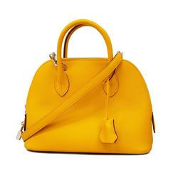 Hermes Handbag Bolide 1923 25 Z Stamp Evercolor Jaune Ambre Rose Azalee Women's