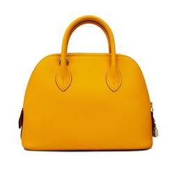 Hermes Handbag Bolide 1923 25 Z Stamp Evercolor Jaune Ambre Rose Azalee Women's