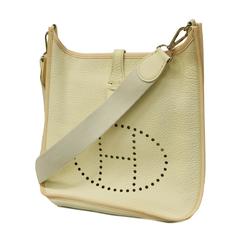 Hermes Shoulder Bag Evelyn 1PM J Stamp Taurillon Clemence White Women's