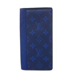 Louis Vuitton Long Wallet Taigarama Portefeuille Brazza M30297 Cobalt Men's