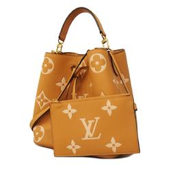 Louis Vuitton Handbag Monogram Empreinte Bicolor NeoNoe MM M45808 Arizona Beige Women's