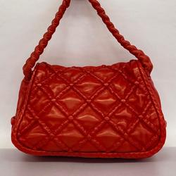 chanel shoulder bag leather red ladies