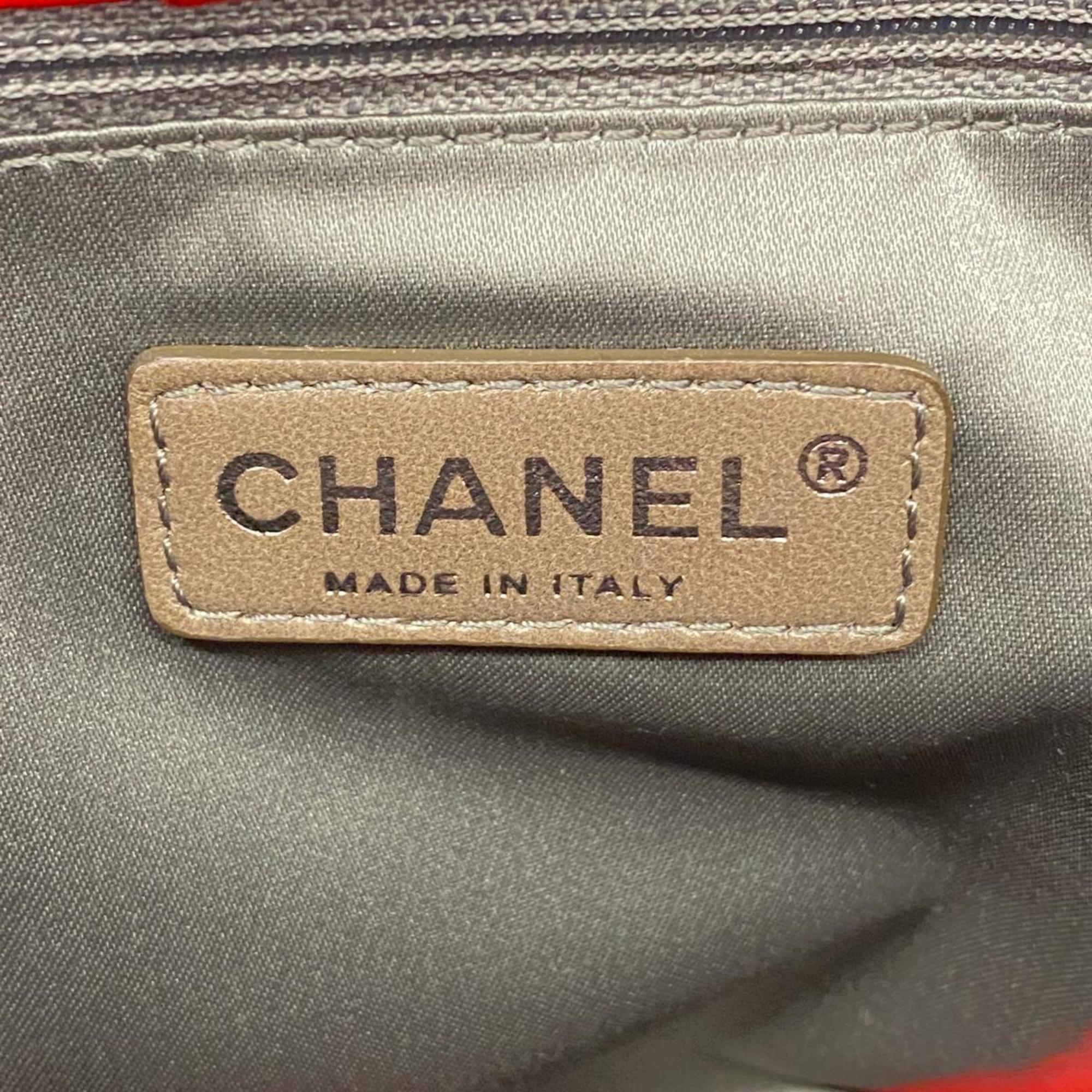 chanel shoulder bag leather red ladies