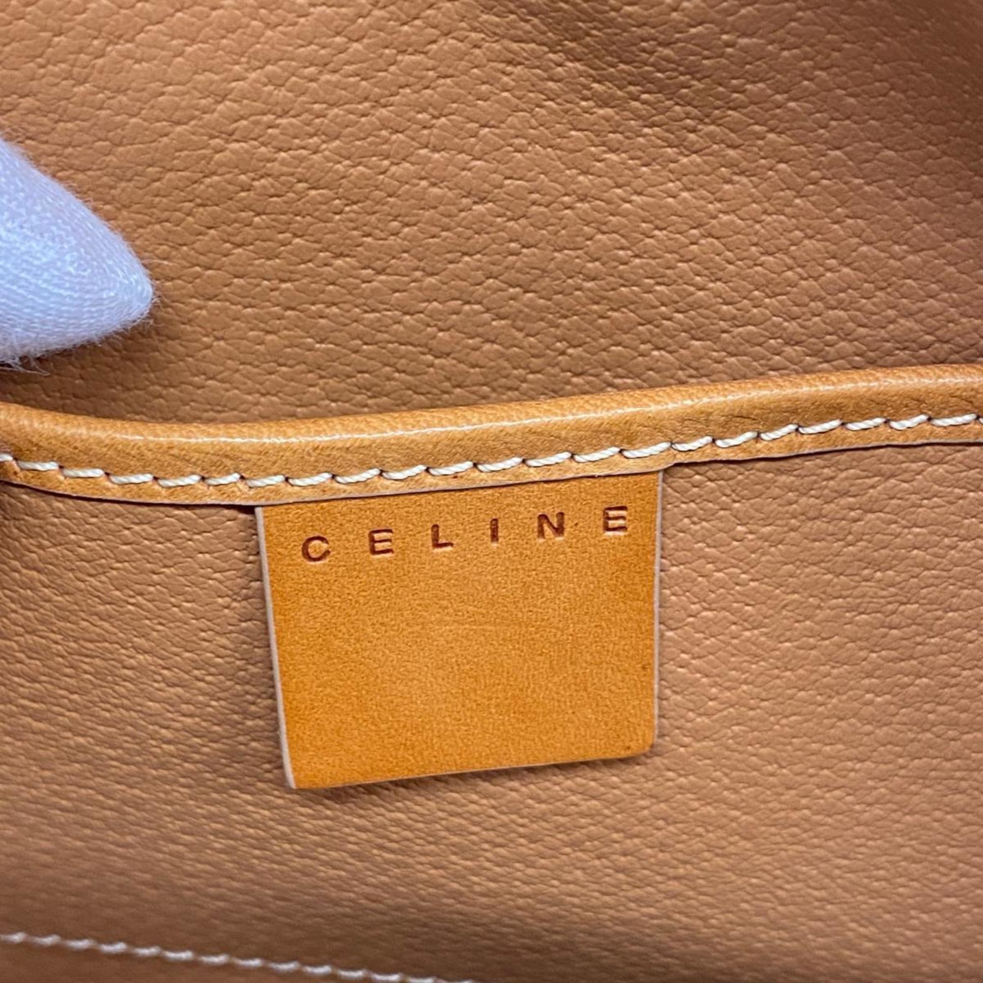 Celine handbag macadam leather light brown ladies