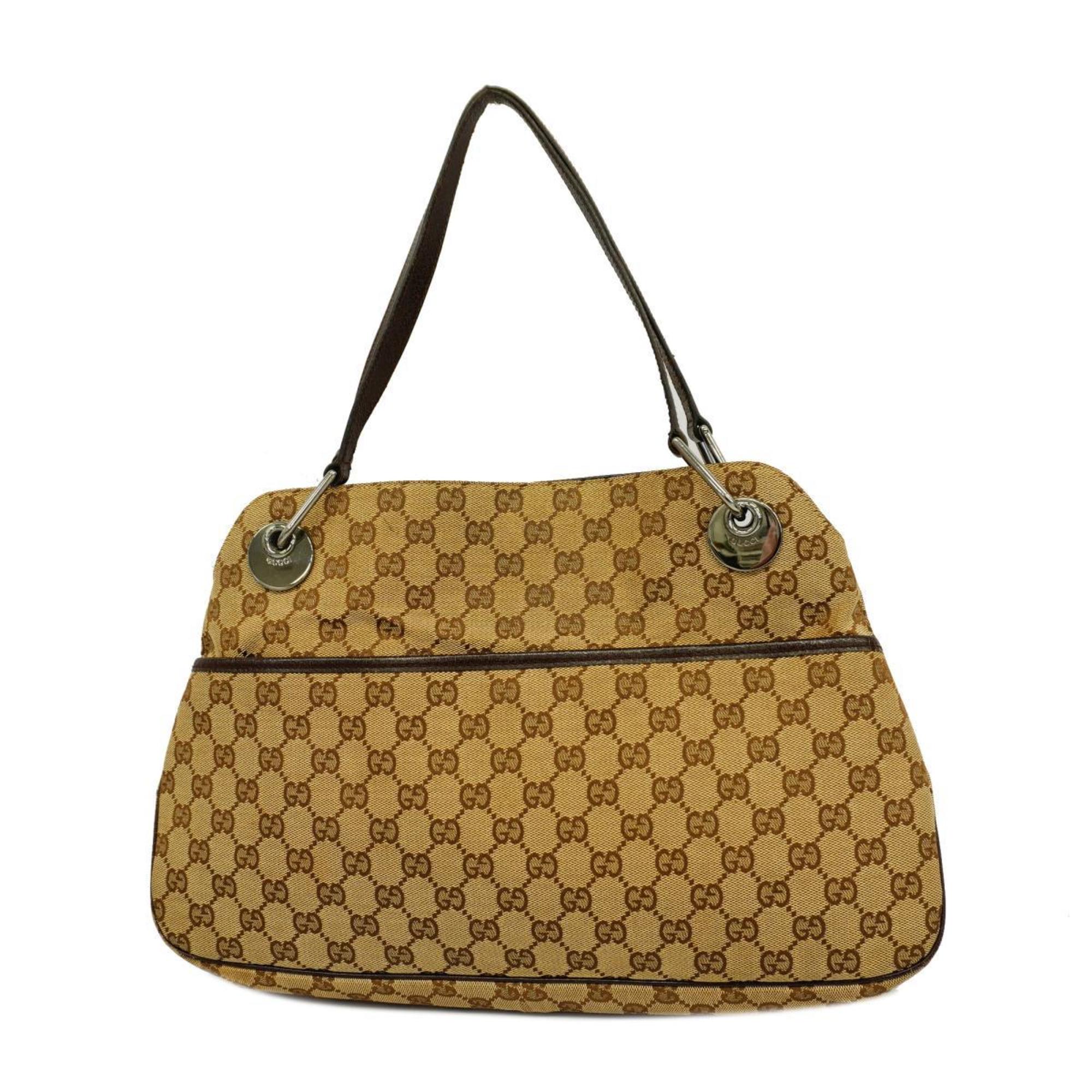 Gucci Tote Bag GG Canvas 121023 Brown Women's