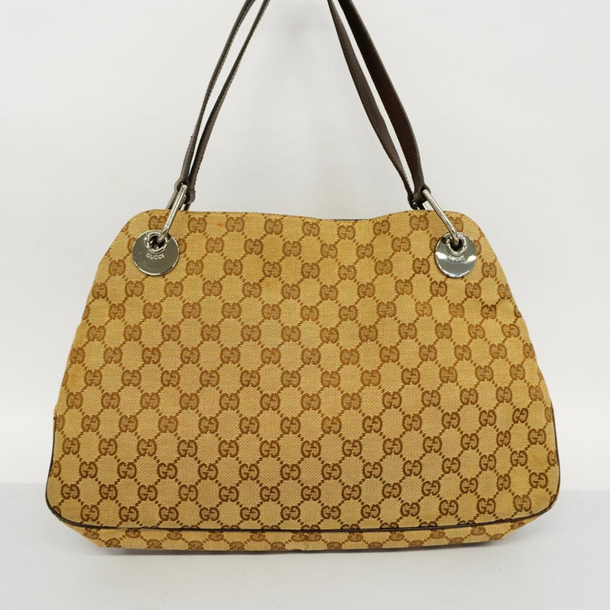 Gucci Tote Bag GG Canvas 121023 Brown Women's