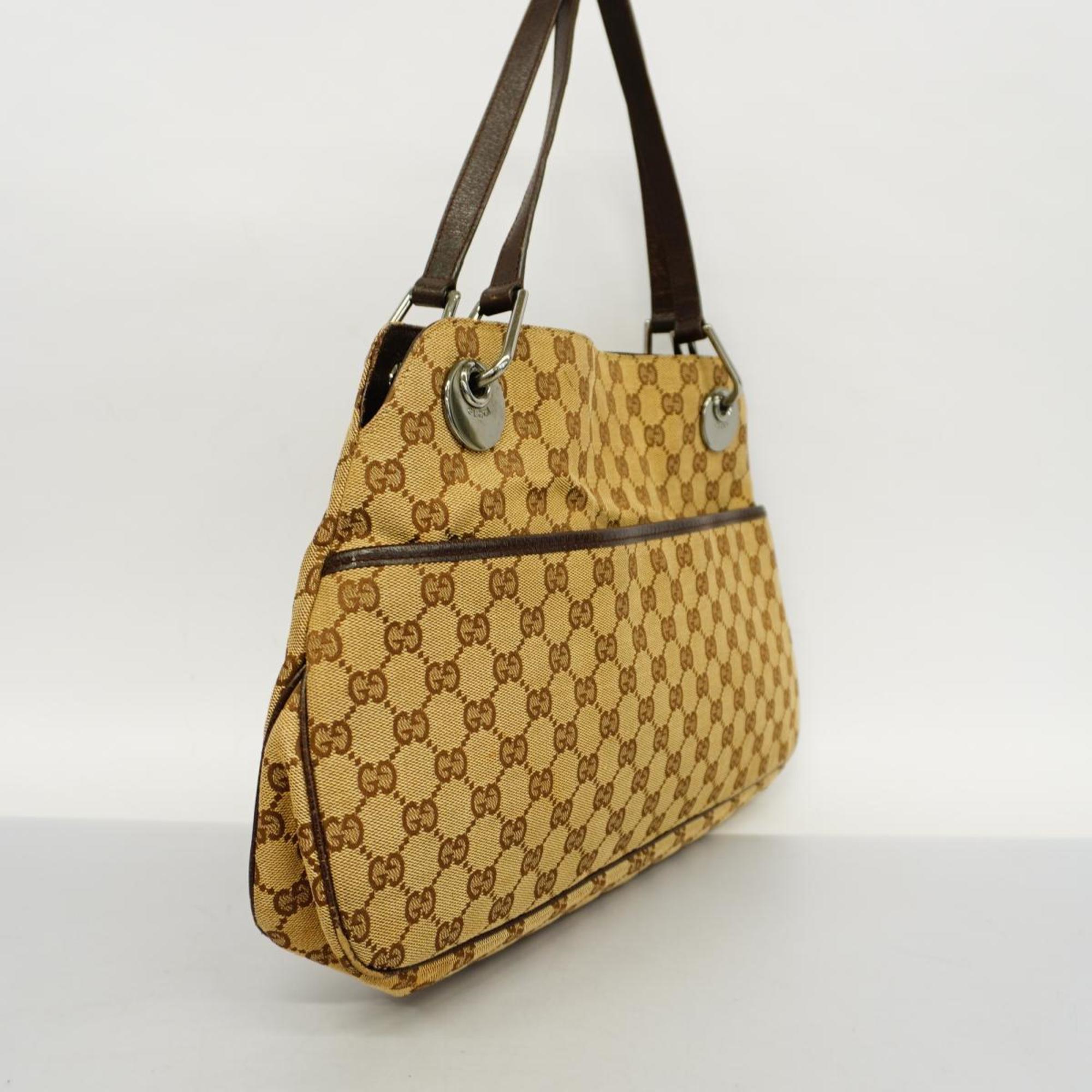 Gucci Tote Bag GG Canvas 121023 Brown Women's