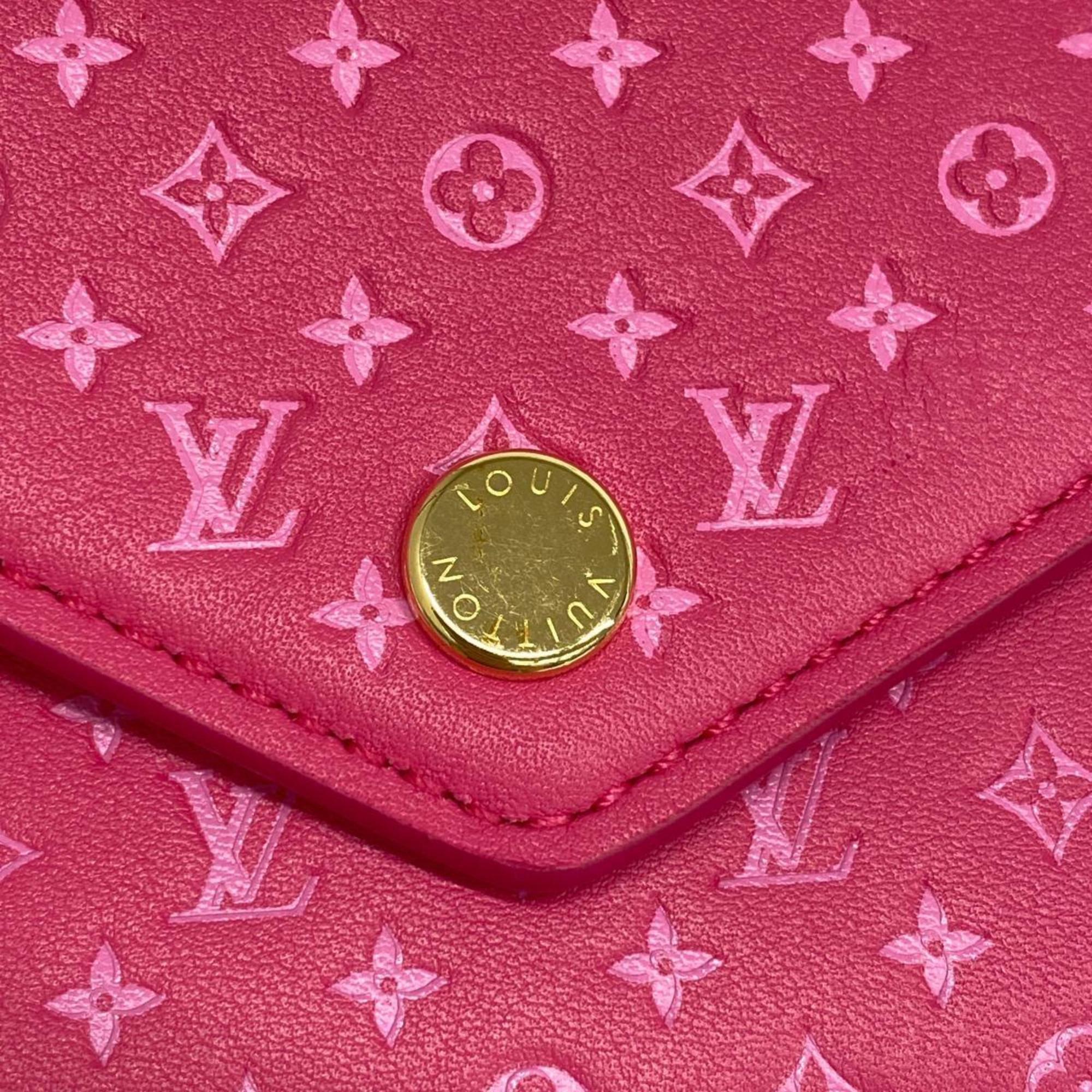 Louis Vuitton Tri-fold Wallet Nanogram Portefeuille Victorine M82234 Rose Ladies