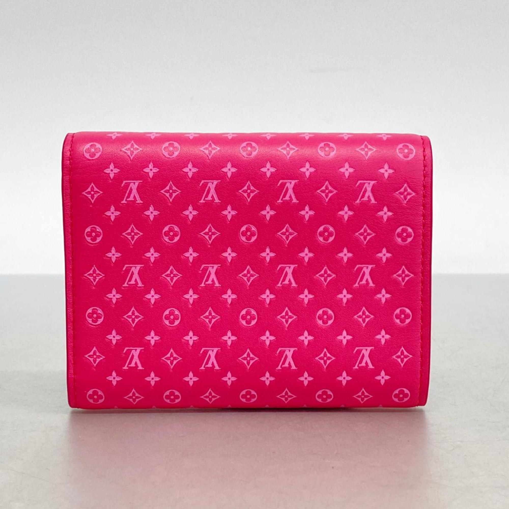 Louis Vuitton Tri-fold Wallet Nanogram Portefeuille Victorine M82234 Rose Ladies