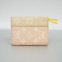 Louis Vuitton Tri-fold Wallet Monogram Empreinte Portefeuille Victorine M81289 Rose Beige Women's