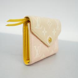 Louis Vuitton Tri-fold Wallet Monogram Empreinte Portefeuille Victorine M81289 Rose Beige Women's