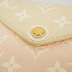 Louis Vuitton Tri-fold Wallet Monogram Empreinte Portefeuille Victorine M81289 Rose Beige Women's