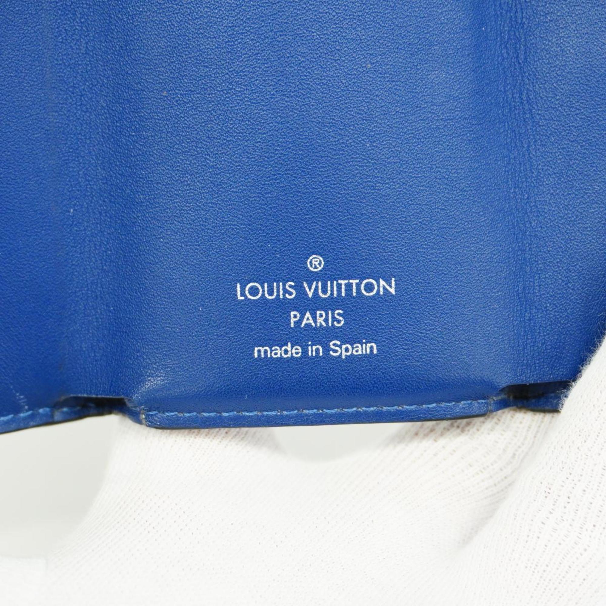 Louis Vuitton Tri-fold Wallet Taigarama Discovery Compact M67620 Cobalt Men's