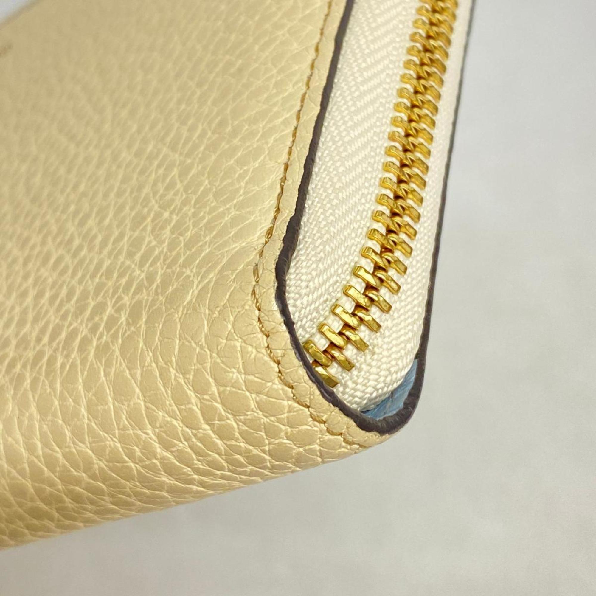 Louis Vuitton Long Wallet Taurillon Portefeuille Comet M69504 Cream Men's Women's