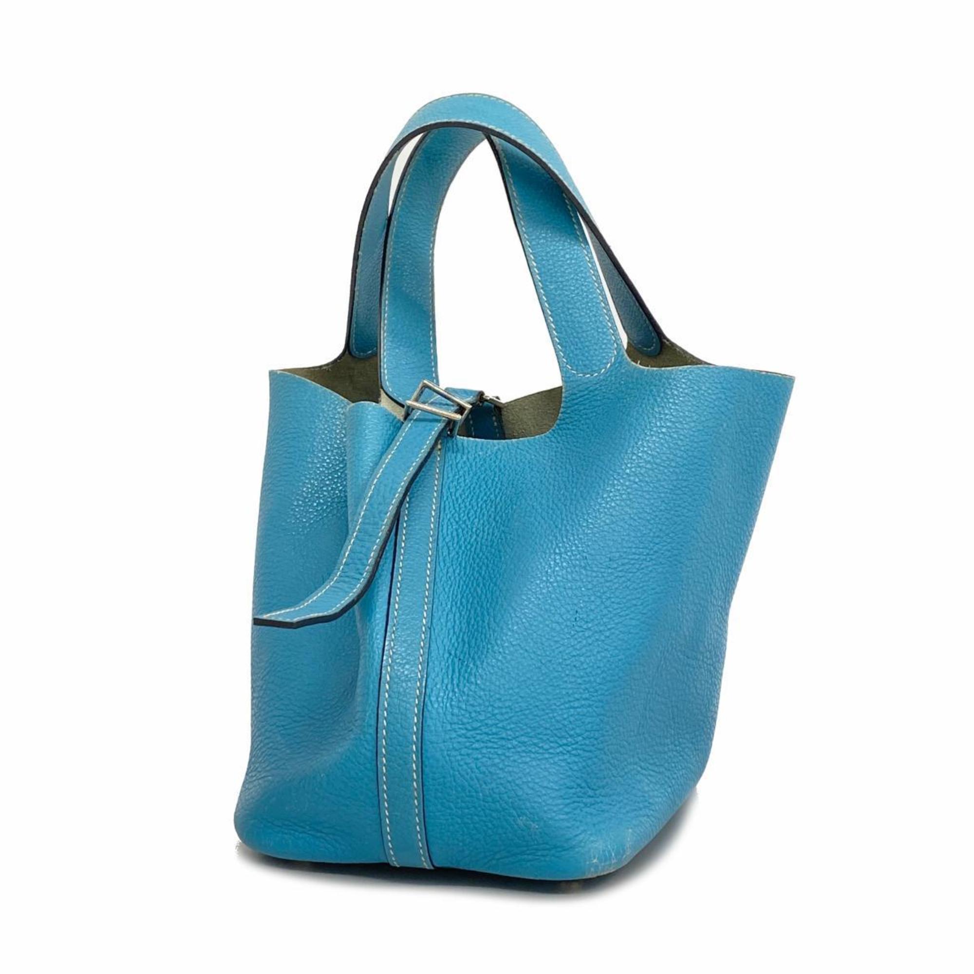 Hermes handbag Picotin PM E stamp Togo blue jean ladies