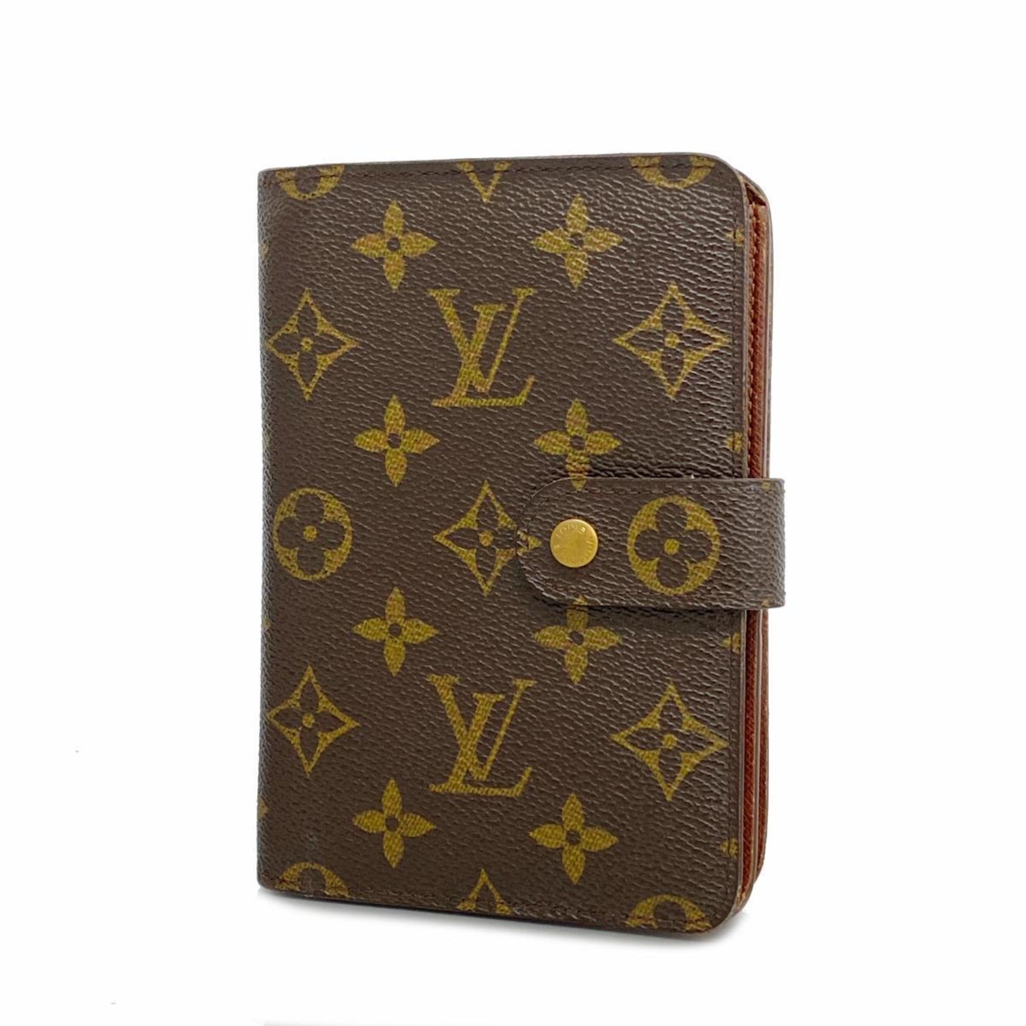 Louis Vuitton Wallet Monogram Porte Papier Zip M61207 Brown Women's