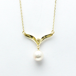 Mikimoto Pearl Diamond Necklace Yellow Gold (18K) Diamond,Pearl Men,Women Fashion Pendant Necklace (Gold)