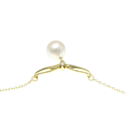 Mikimoto Pearl Diamond Necklace Yellow Gold (18K) Diamond,Pearl Men,Women Fashion Pendant Necklace (Gold)