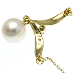 Mikimoto Pearl Diamond Necklace Yellow Gold (18K) Diamond,Pearl Men,Women Fashion Pendant Necklace (Gold)