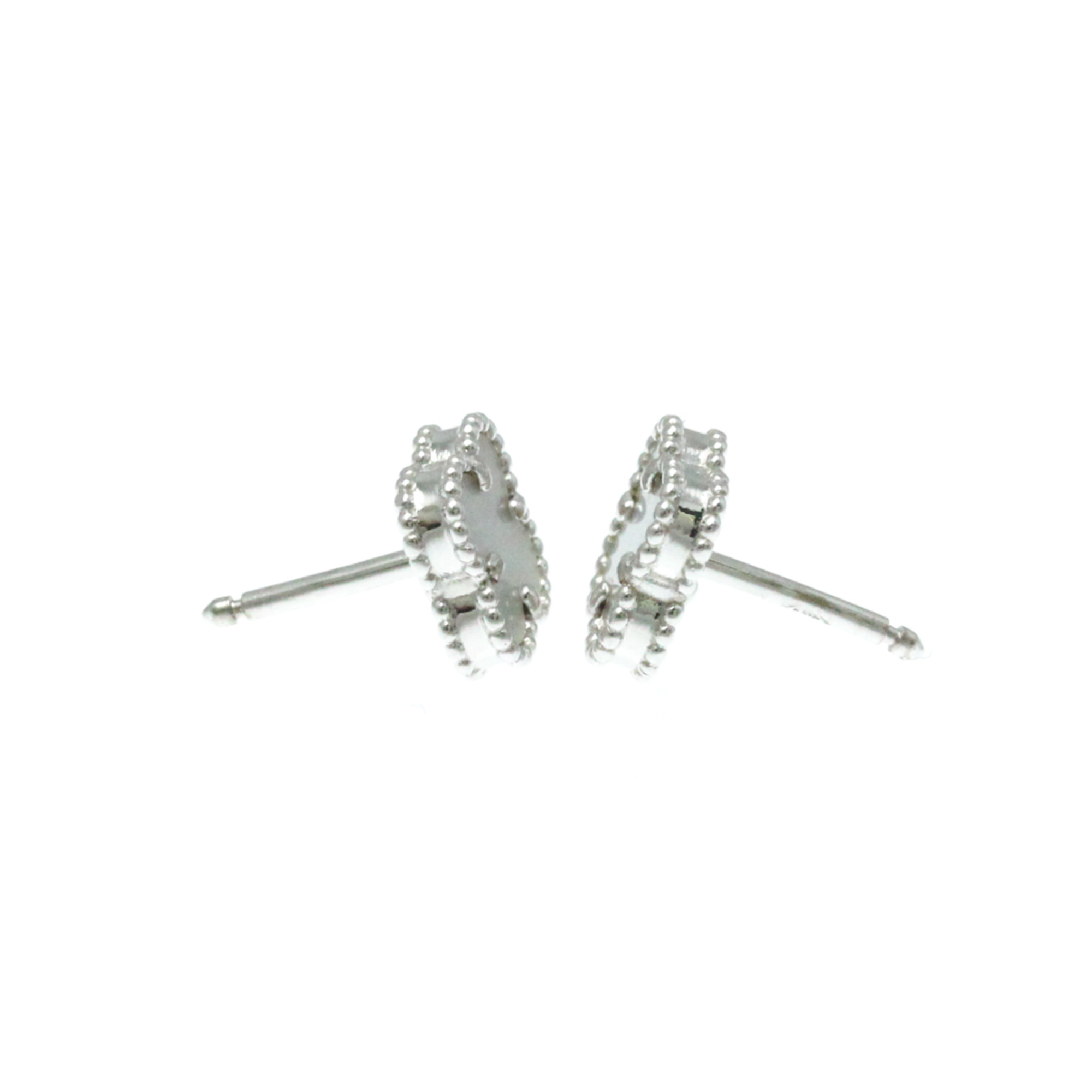 Van Cleef & Arpels Sweet Alhambra VCARG12000 Shell White Gold (18K) Stud Earrings Silver