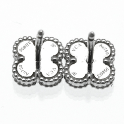 Van Cleef & Arpels Sweet Alhambra VCARG12000 Shell White Gold (18K) Stud Earrings Silver