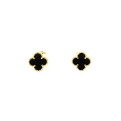 Van Cleef & Arpels Sweet Alhambra VCARG12000 Onyx Yellow Gold (18K) Stud Earrings Gold