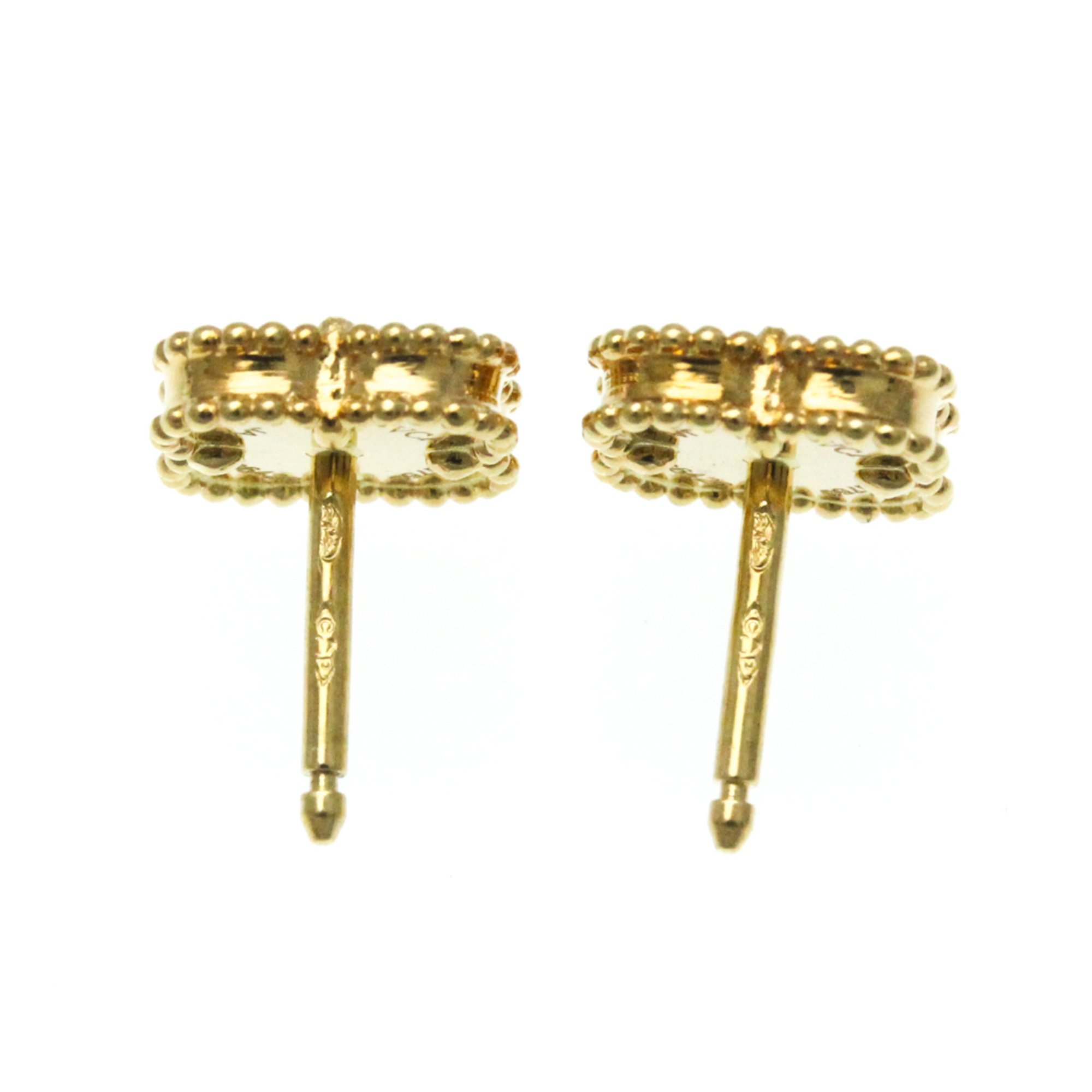 Van Cleef & Arpels Sweet Alhambra VCARG12000 Onyx Yellow Gold (18K) Stud Earrings Gold