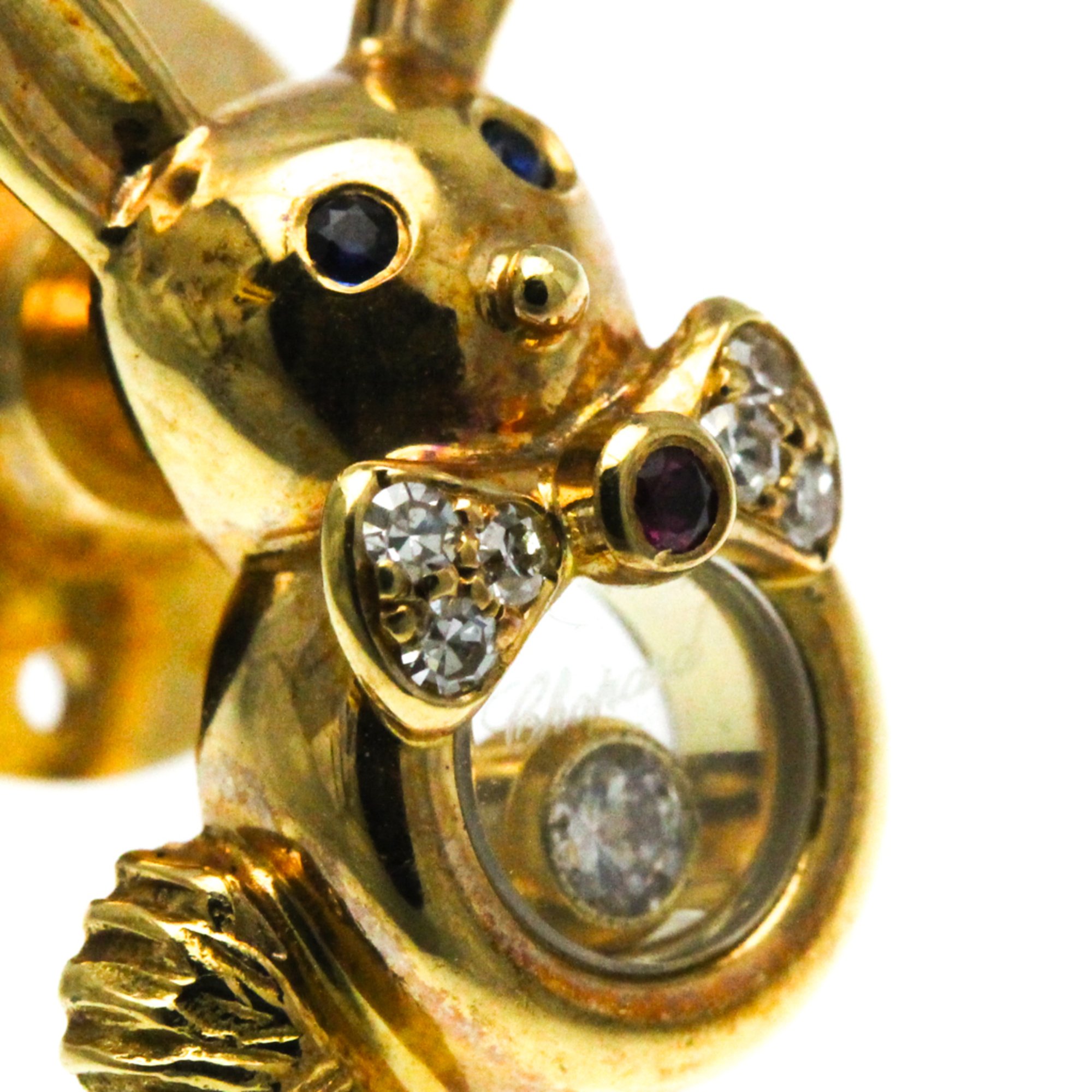 Chopard Rabbit Brooch 90/2191-20 Yellow Gold (18K) Diamond,Ruby,Sapphire Brooch Gold